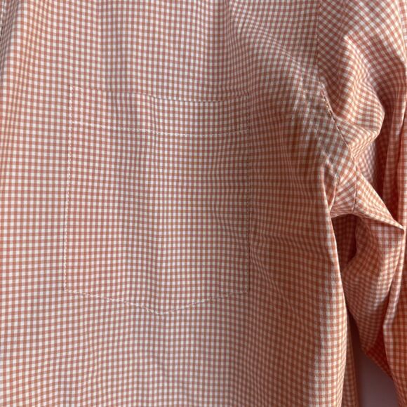 Men’s Greg Norman Orange Checked Performance Stretch Shirt Size XL Preowned - Picture 9 of 16
